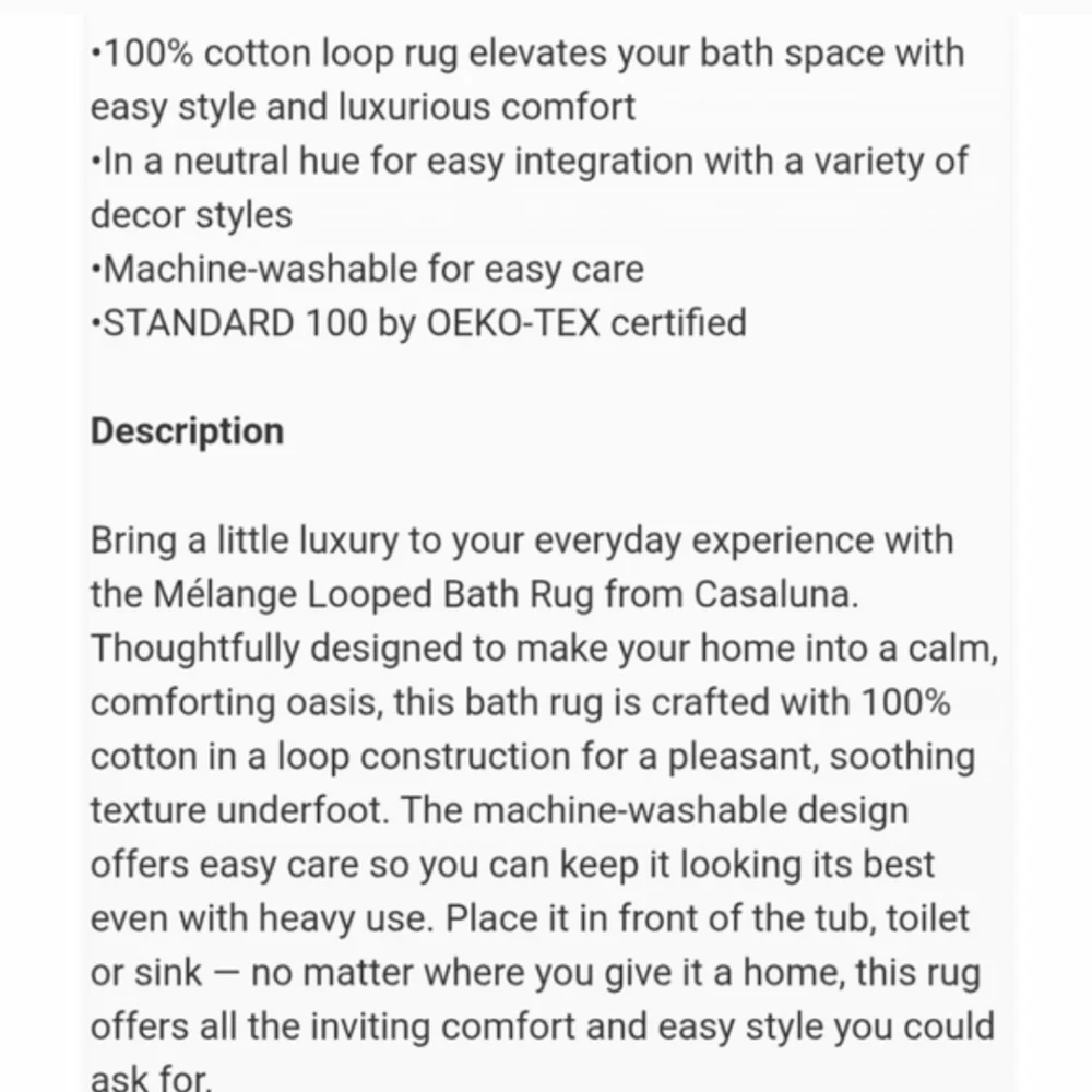 Casaluna NWT Melange Luxe Cotton Contrast Two-Toned Looped Bath Rug In Rose